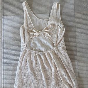 C&C California Beige Crochet BowTie-Back Sun Dress